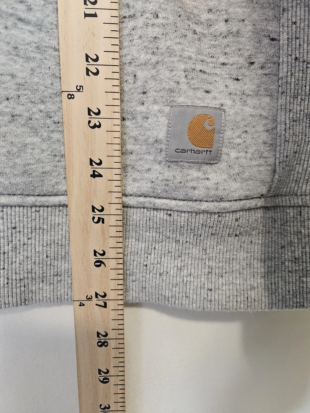 Carhartt Heather Grey Speckled Crewneck with Black Logo Print